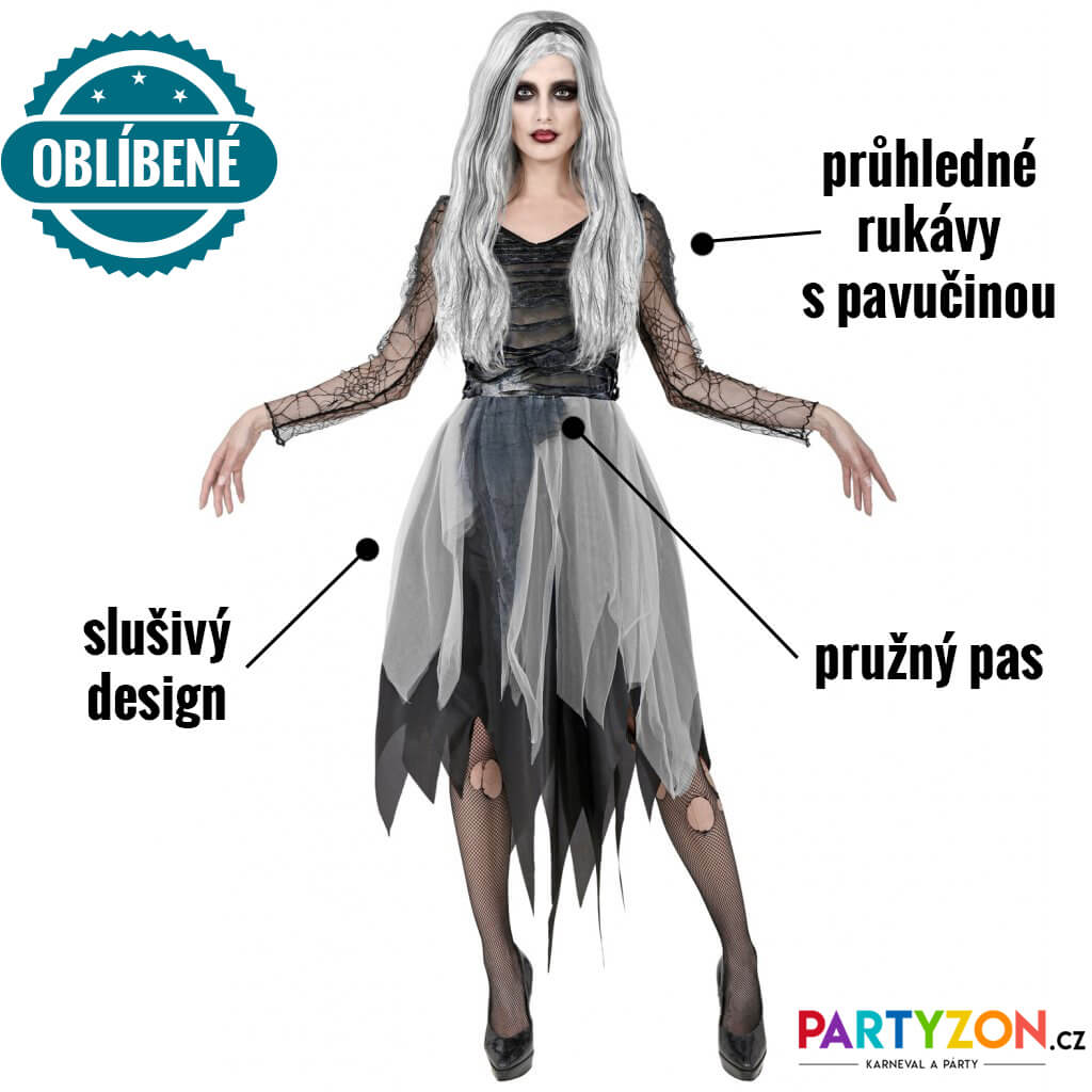 Halloween kostým Duch nevěsta saty